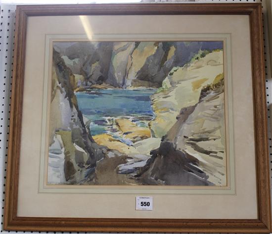 Edward Wesson, watercolour, Coastal scene(-)